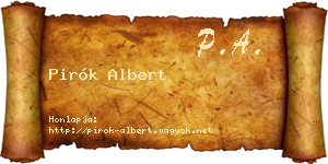 Pirók Albert névjegykártya