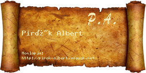 Pirók Albert névjegykártya